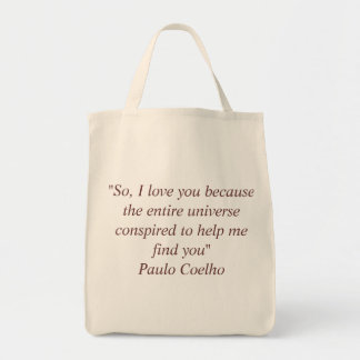 Sac avec la citation de Paulo Coelho