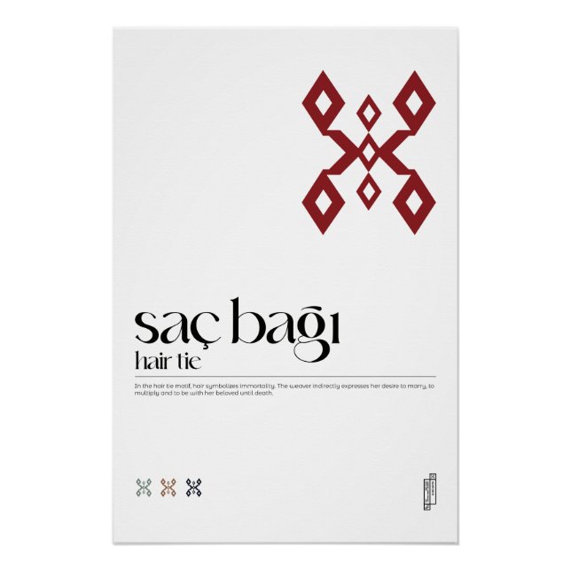 Saç Bağı (Haargummi) Turkic Motif Poster (Vorderseite)