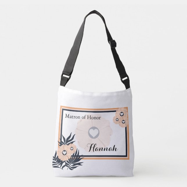 Sac bandoulière de témoin de mariage avec monogram (Devant)