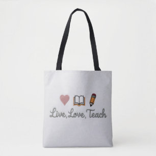 Sac bandoulière Live Love Teach Tote