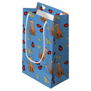 Sac bleu de cadeau de Dreidel de chat de Hanoukka