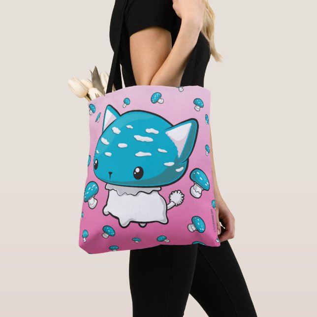 Sac bleu de champignon de chat de Mewshroom Kitty (De près)