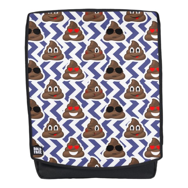 Sac bleu de sac à dos de dunette d'Emoji de zigzag (Devant)