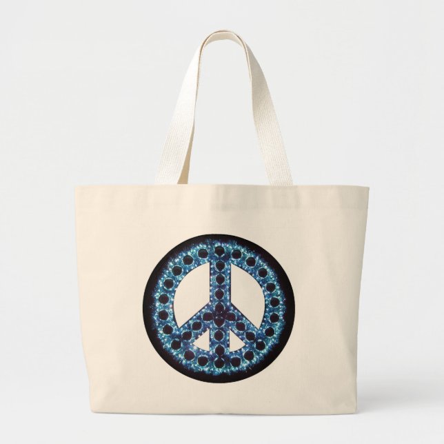 sac bleu de signe de paix (Devant)
