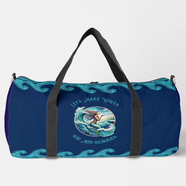 Sac bleu Duffel avec design Sirène (Recto)