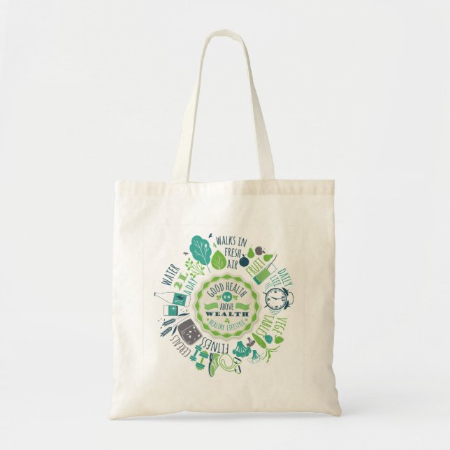 Sac Bonne santé au-dessus de la richesse (Devant)