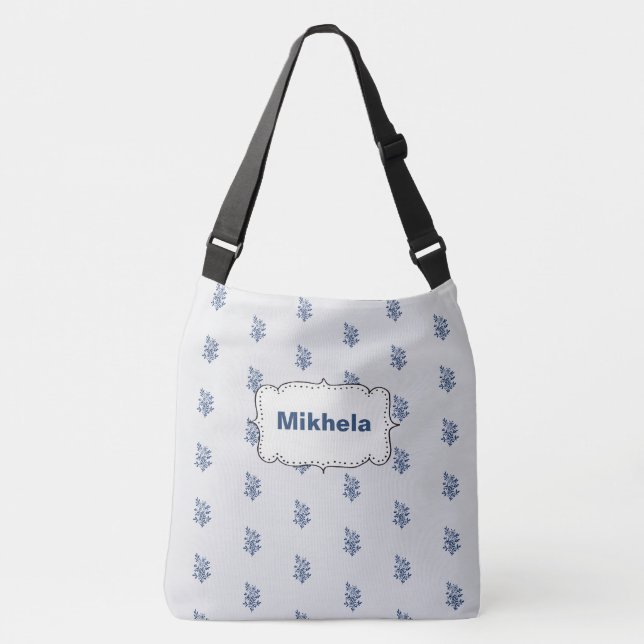 Sac Botanique Bleu Personnalisé - Corps Croisé Per (Devant)