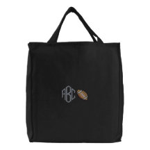 Sac brodé par monogramme du football