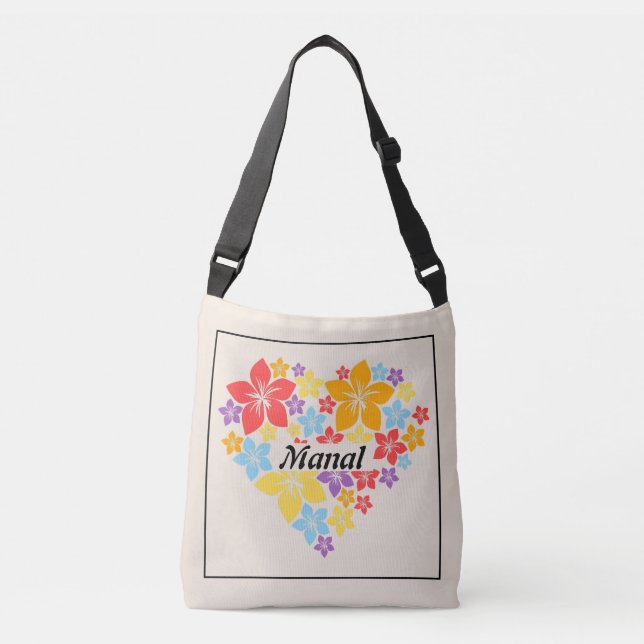 Sac cabas à coeur floral de printemps (Devant)