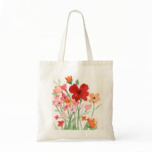 Sac cabas à fleurs aquarelle