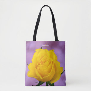 Sac cabas à rose jaune unique