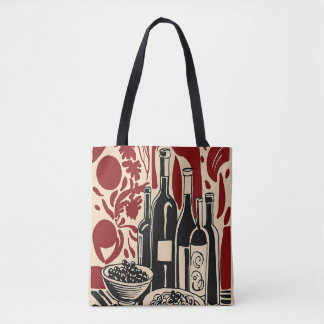 Sac cabas à vin vintage