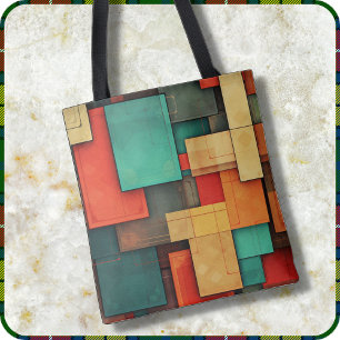 SAC CABAS - Blocs de Couleurs en de Nombreuses Tei