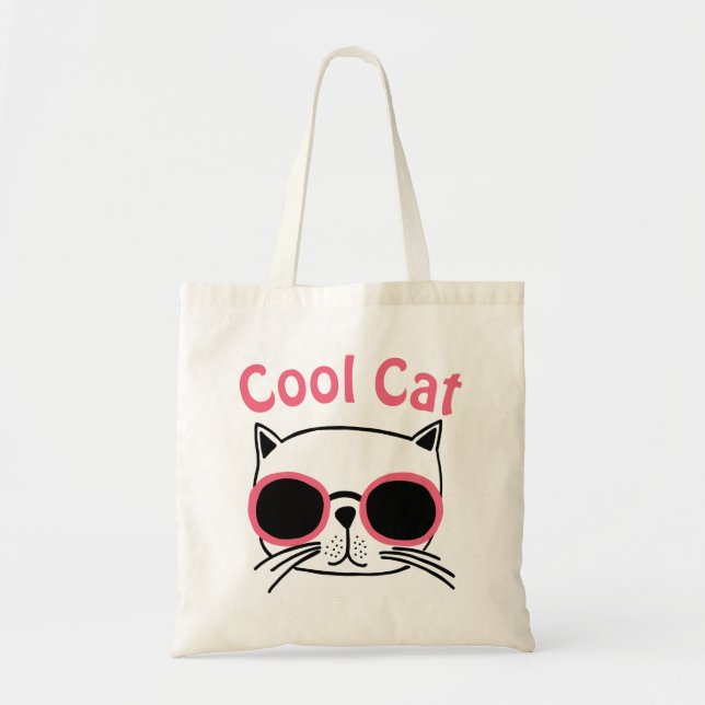 Sac cabas budget Chat Cool (Devant)