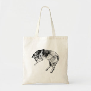 Sac cabas d'art de chien Bloodhound en position co