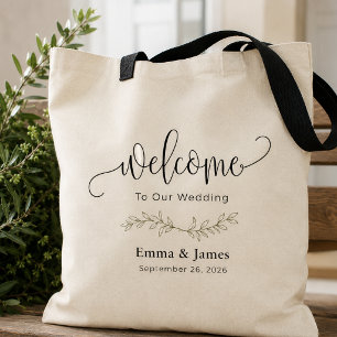 Sac cabas de bienvenue de mariage personnalisé