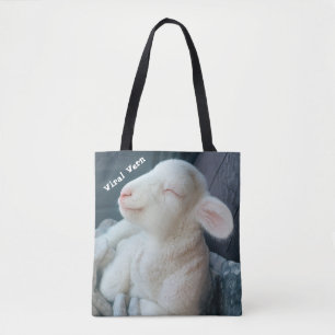 Sac cabas durable en peau d'agneau blanc Vern vira