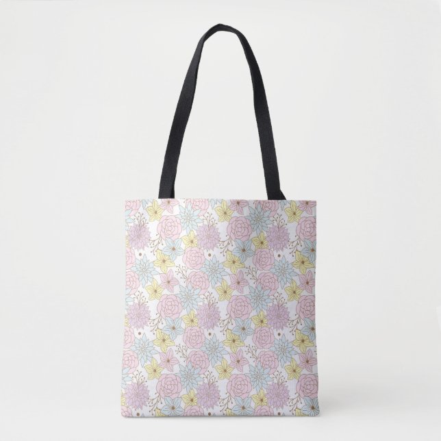 sac cabas fleurs printanières (Devant)