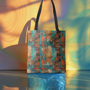 Sac cabas personnalisé urbain abstrait avec initia