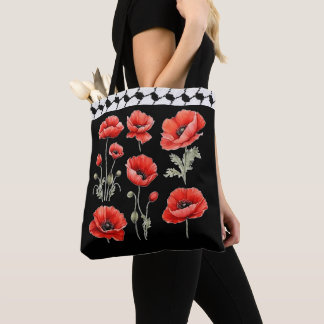 Sac cabas Poppy avec Hattah palestinienne