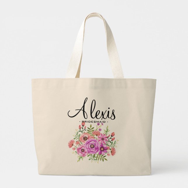 Sac cabas pour demoiselles d'honneur à motif flora (Dos)
