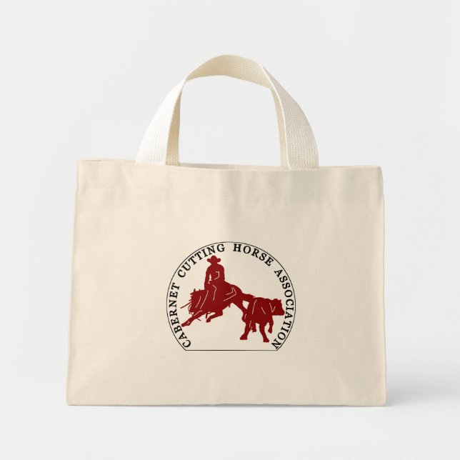 Sac Cabernet CHA Naturel Logo Bordeaux Mini Stoffbeutel (Vorne)