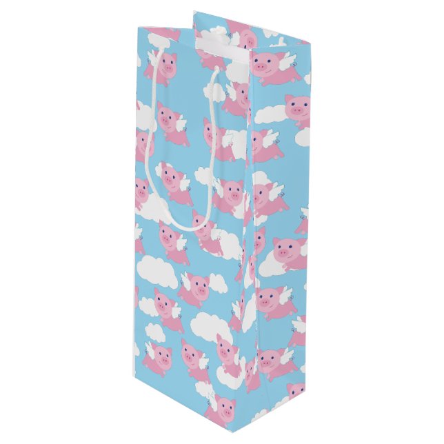 Sac cadeau 1er anniversaire pour porc volant migno (Devant Angle)
