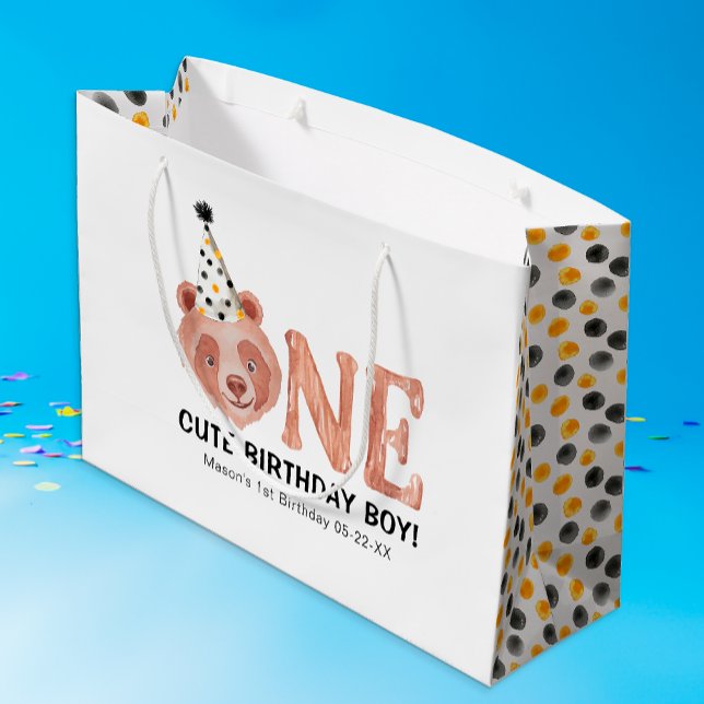 Sac cadeau 1er anniversaire - Un mignon (One Cute Birthday Boy Birthday Gift Bag)