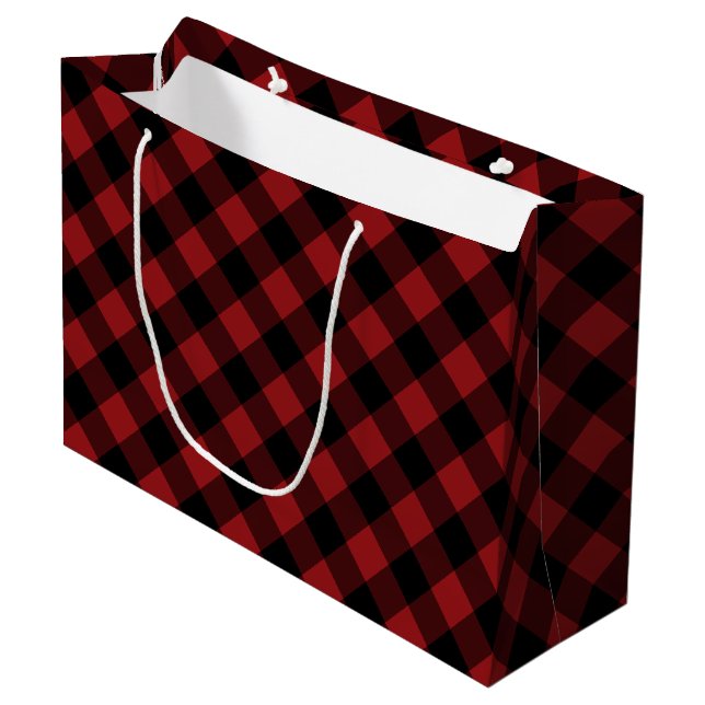 Sac cadeau à chèque de Buffalo rouge noir (Devant Angle)