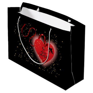 Sac cadeau à cœur rouge