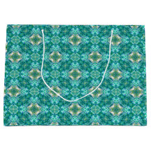 Sac cadeau à motif kaléidoscope turquoise