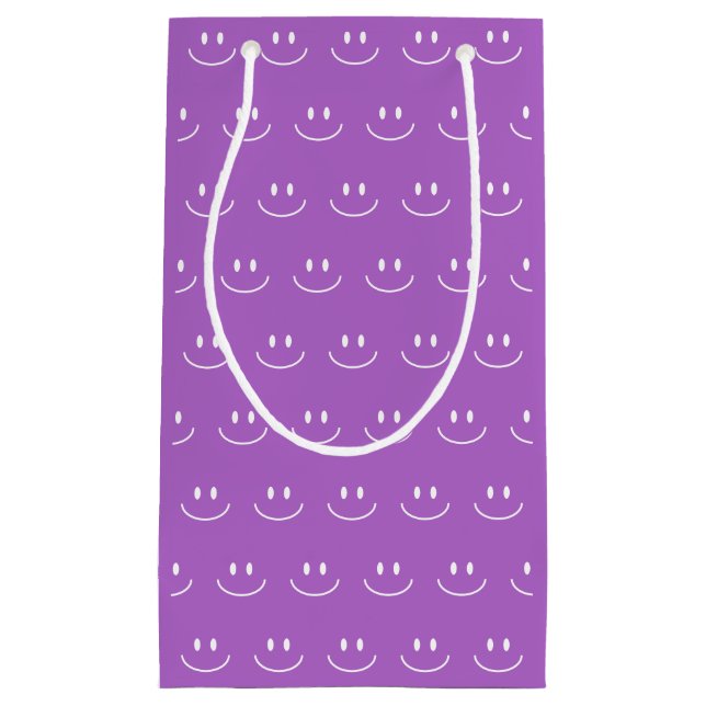 Sac cadeau à motif sourire lilas (Devant)