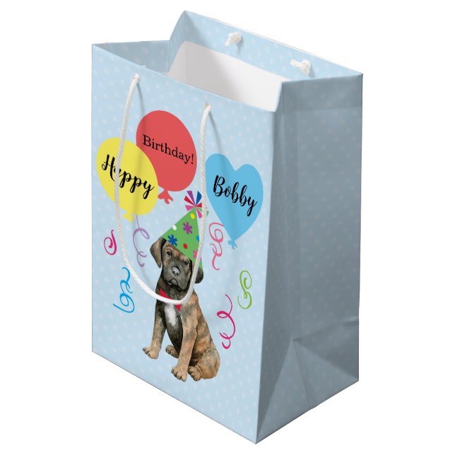 Sac cadeau Anniversaire Balloons Cane Corso Moyen (Devant Angle)