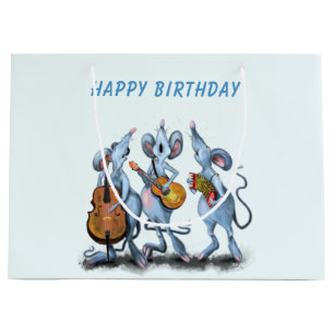 Sac Cadeau Anniversaire Musique Souris - Amusant