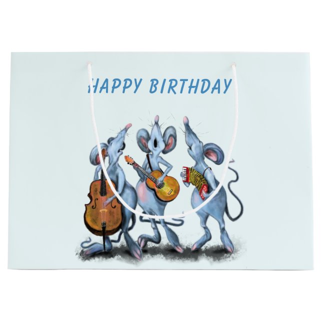 Sac Cadeau Anniversaire Musique Souris - Amusant (Devant)