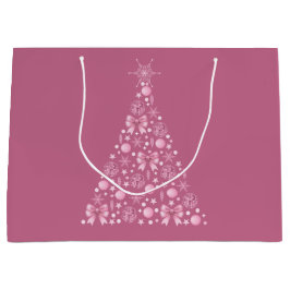 Sac cadeau Arbre de Noël rose
