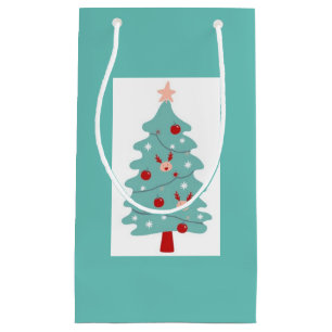 Sac Cadeau Arbre Mignon (Seafoam)
