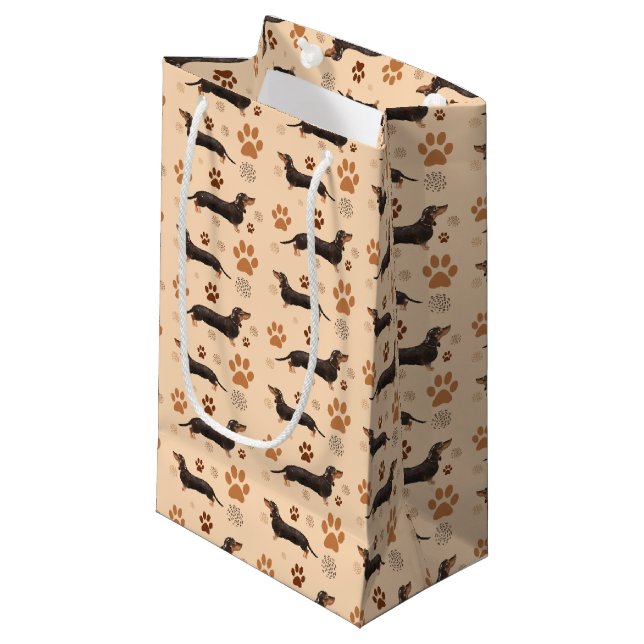 Sac cadeau aux empreintes de pattes de chien tecke (Devant Angle)