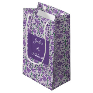 Sac cadeau aux fleurs pourpres