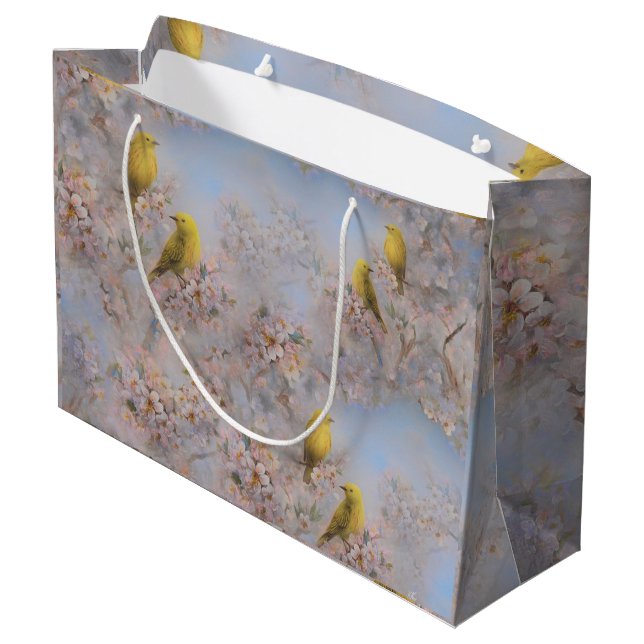 Sac cadeau aux oiseaux jaunes (Dos Angle)