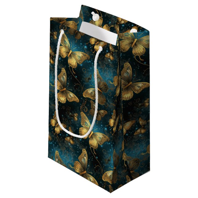 Sac cadeau aux papillons d'or (Devant Angle)