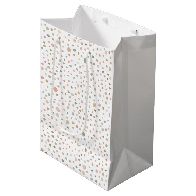 Sac cadeau aux points d'aquarelle Mandy Confetti (Devant Angle)