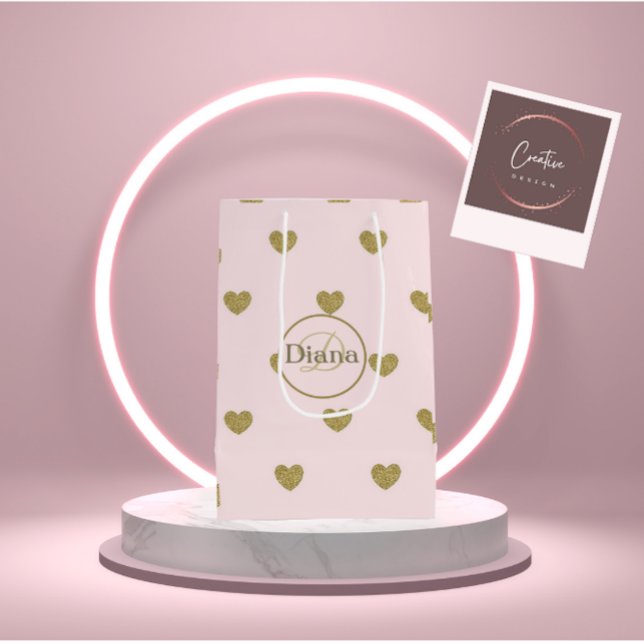 Sac cadeau avec monogramme et nom (Créateur téléchargé)