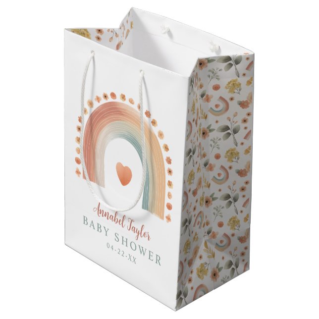 Sac cadeau Baby shower arc-en-ciel Boho - Oreille  (Dos Angle)