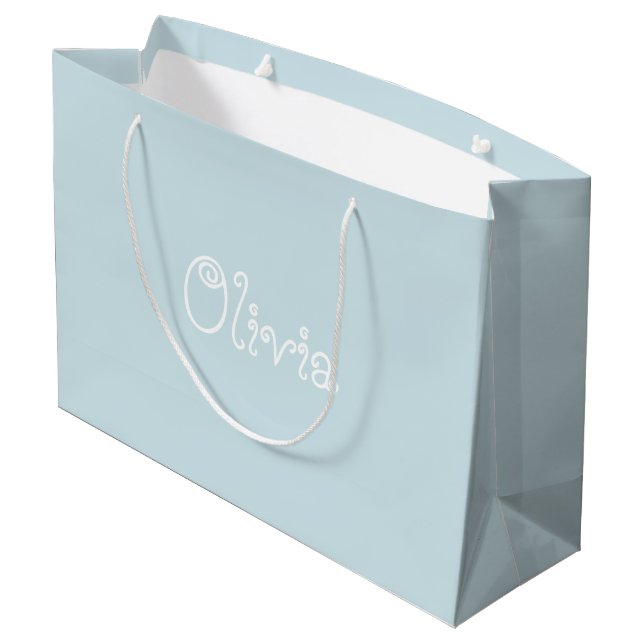 Sac cadeau Baby shower couleur bleu clair (Dos Angle)