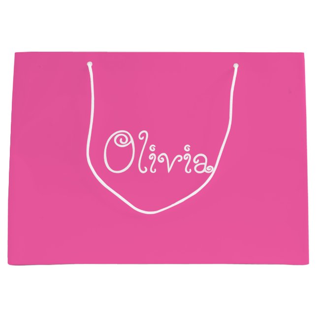 Sac cadeau Baby shower couleur rose Bubblegum (Devant)