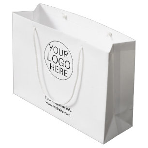 Sac cadeau blanc logo personnalisé pour les entrep