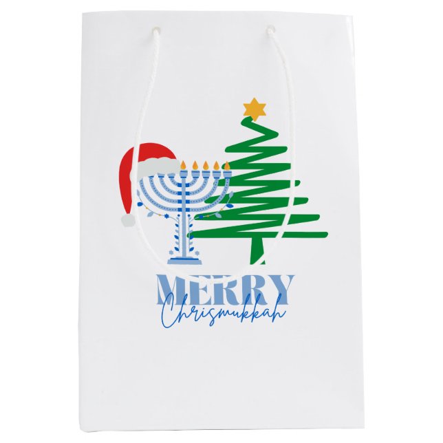Sac cadeau blanc Merry Chrismukkah (Devant)