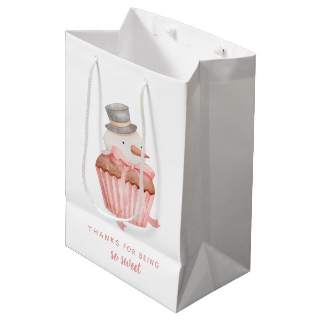 Sac Cadeau Bonhomme de Neige Merci pour Votre Douc (Devant Angle)