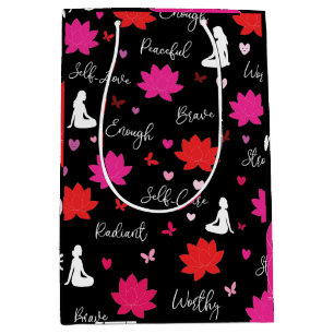 Sac Cadeau Brillant Moyen Mindfulness Fleur de L